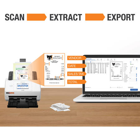 Epson RapidReceipt RR-600W Touchscreen Desktop Receipt & Color Document Scanner