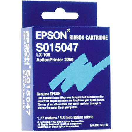 Epson S015047 Black Printer Ribbon, AP2250 Fabric, 2M Yield