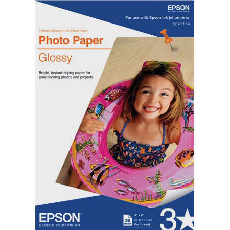 Epson S041134 Glossy Paper, 4x6", Micro Perforated