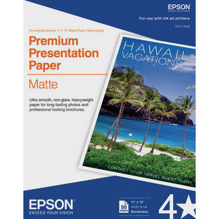 Epson Premium Presentation Photo Paper, Matte - 50 sheets