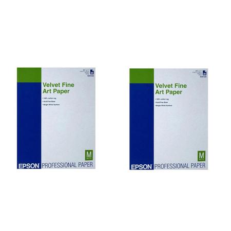 Epson 2x Velvet Velvet Matte Cotton Fine Art Paper (8.5x11"), 20 Sheets