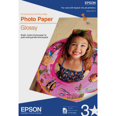 Epson S041667 Glossy Paper, 4x6", Micro Perforated
