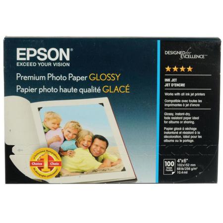 Epson Premium Glossy Photo Paper (4x6"), 100 Sheets
