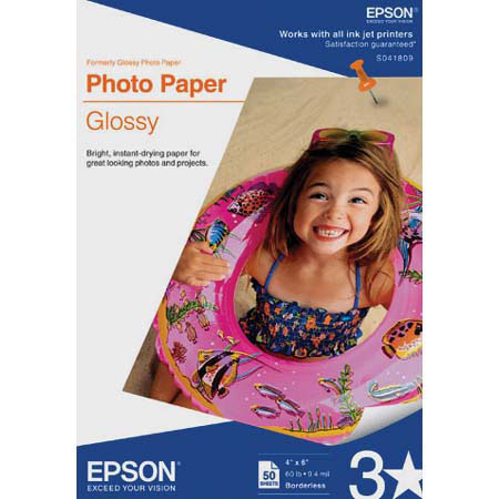 Epson S041809 Glossy A6 Paper, Micro Perforated Edges