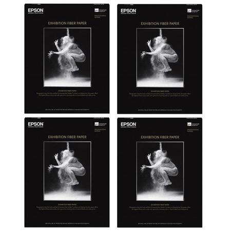 Epson 4 Pack Exhibition Glossy Fine Art Paper (8.5x11"), 25 Sheets
