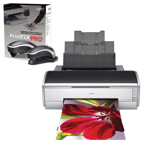 Epson Stylus Photo R2400/ColorVision PrintFIX PRO Bundle Includes Spyder2PRO, 13" Inkjet Printer, 5760 x 1440 dpi Resolution, 8-color Printer with USB 2.0 and FireWire Interfaces