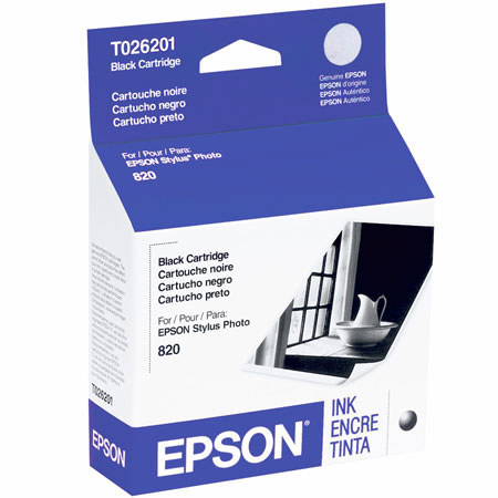 Epson T026201 Black Cartridge, Stylus 820 and 925
