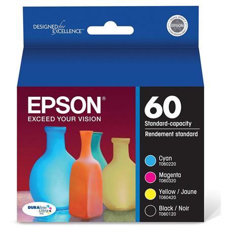 Epson T060 DURABrite Color Ink Cartridges (CMYK), Combo Pack