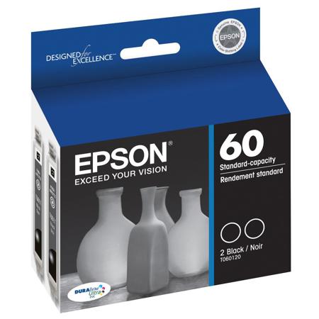 Epson T060 DURABrite Black Ink Cartridges, Dual Pack