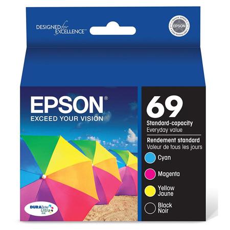 Epson T069 DURABrite Ultra Color Ink Cartridges (CMYK), Combo Pack