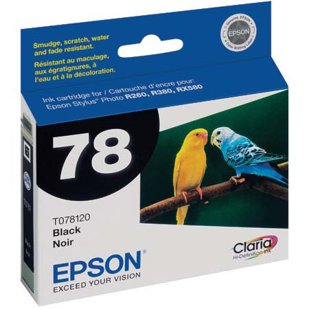 Epson Black Ink Cartridge for Stylus Photo R380, R260, and RX580 Inkjet Printers