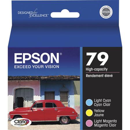 Epson T079 Claria Color Ink Cartridges, (Yellow, Light Cyan, Light Magenta)