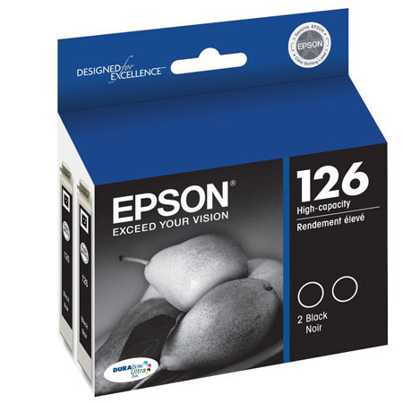 Epson T126120-D2 126 Dual Pack Black Ink Cartridges