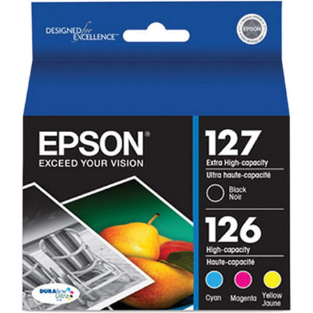 Epson 126/127 DURABrite Extra High-Capacity Black & Color Ink Cartridges, 4-Pack