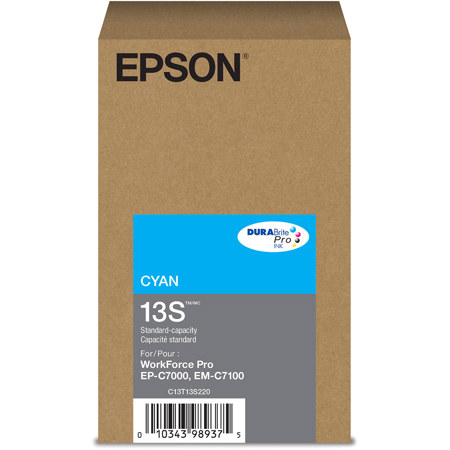 Epson DURABrite Pro T13S Standard Cyan Ink Cartridge for EP-C7000 and EM-C7100