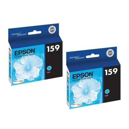 Epson 2x T159220 159 UltraChrome Photo Ink Cartridge, for Stylus R2000, Cyan