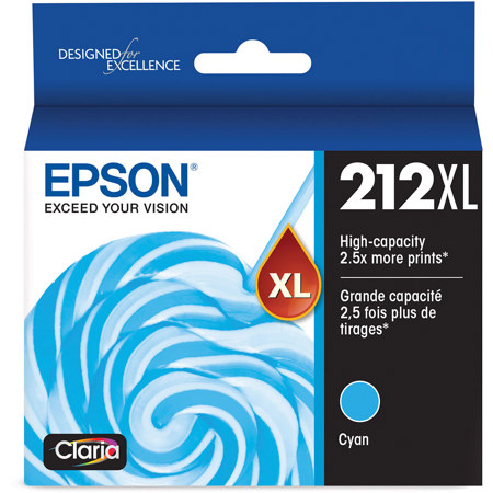Epson Claria T212XL High Cyan Ink Cartridge for Expression Home, WorkForce