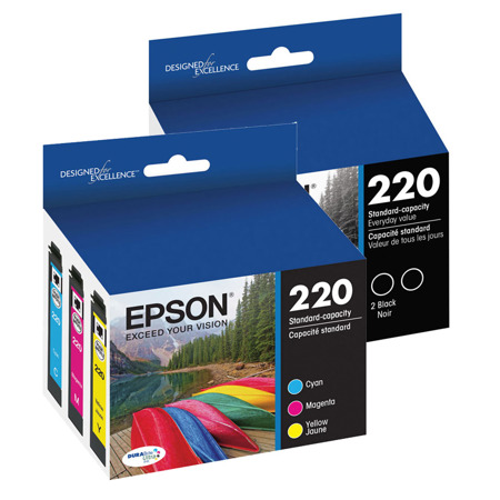 Epson T220 DURABrite Ultra Black Dual Pack Standard Ink Cartridge w/Combo Pack