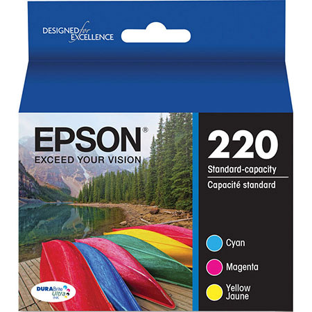 Epson T220 DURABrite Ultra Color Combo Pack Standard Capacity Ink Cartridges,CMY