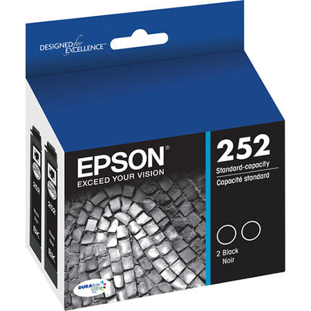 Epson 252 DURABrite Black Ink Cartridges for WorkForce Printers, Dual Pack