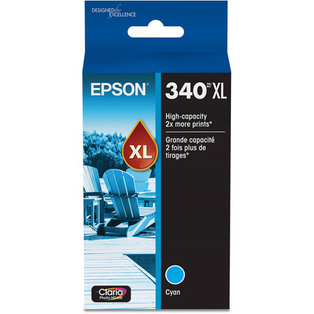 Epson Claria Photo HD 340XL High-Capacity Cyan Ink Cartridge for XP8800 Printer