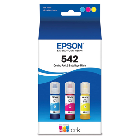 Epson EcoTank T542 Dye Multi-Color Ink Bottle, 3-Pack