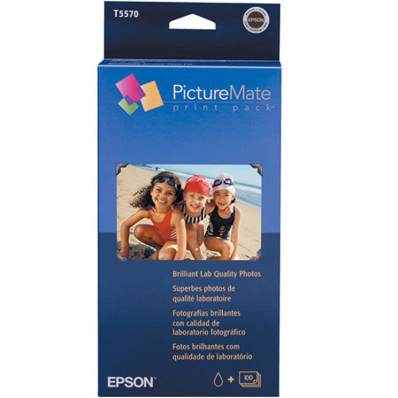Epson PictureMate Printer Starter Kit W/Paper & Ink for 100 4x6" Glossy Prints