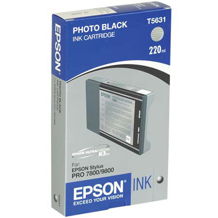 Epson T563100 220ml UltraChrome K3 Cartridge, Black
