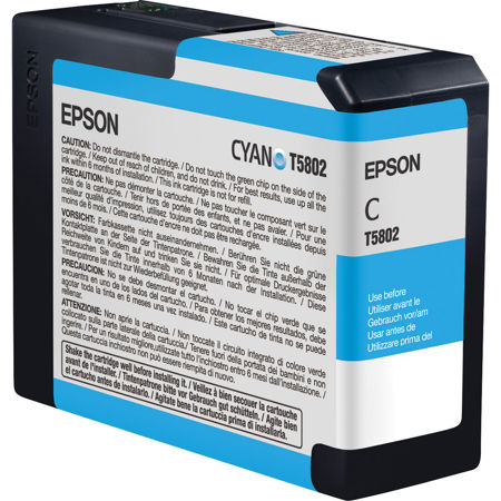 Epson T580200 80ml Stylus Pro 3800 Cartridge, Cyan