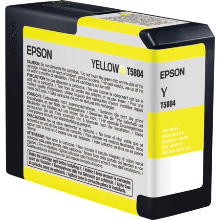 Epson T580400 80ml Stylus Pro 3800 Cartridge, Yellow