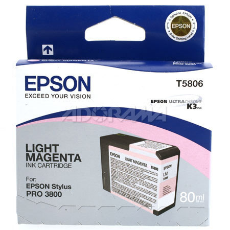 Epson Light Magenta 80 ml UltraChrome K3 Ink Cartridge for the Stylus Pro 3800 Wide Format Inkjet Printer.