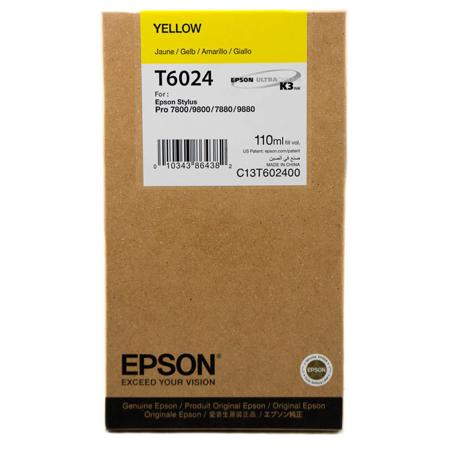 Epson T602400 110ml K3 Pigment Ink, for Stylus Pro 7880, Yellow