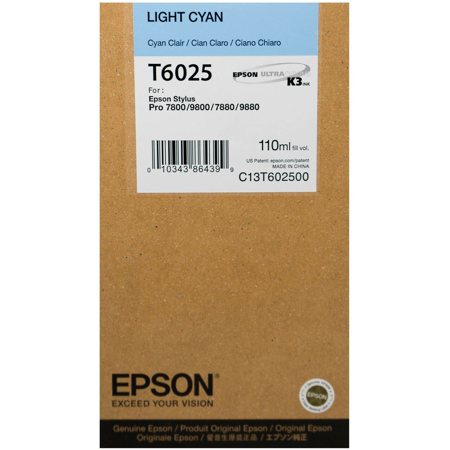 Epson T602500 110ml K3 Pigment, for Stylus Pro 7880, Light Cyan
