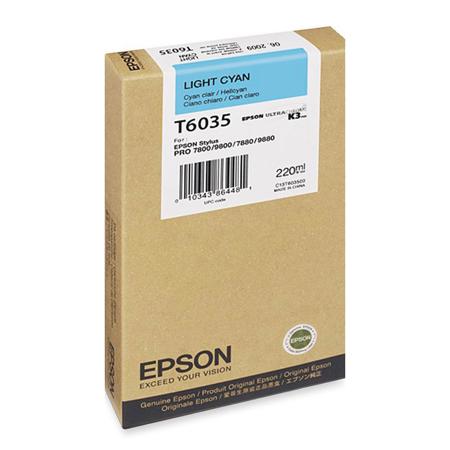 Epson T603500 UltraChrome 220ml Printer Ink, for Stylus Pro 7880, Light Cyan