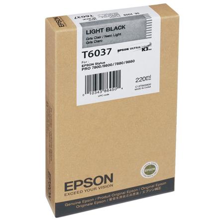 Epson T603700 UltraChrome 220ml Printer Ink, for Stylus Pro 7880, Light Black