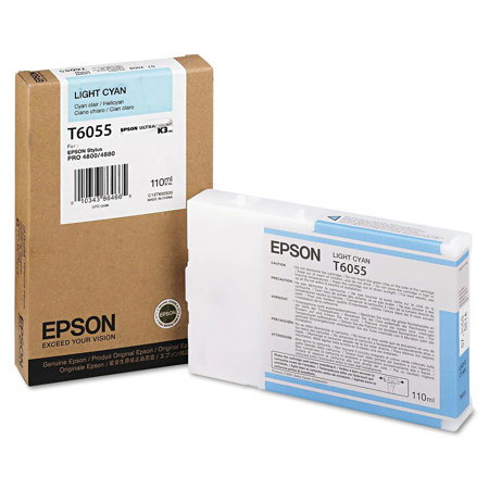 Epson T605500 UltraChrome 110ml Printer Ink, for Stylus Pro 4800, Light Cyan
