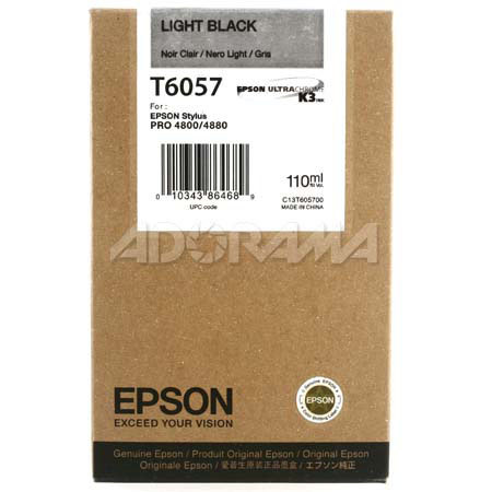 Epson T605700 UltraChrome 110ml Ink, for Stylus Pro 4800, Light Black