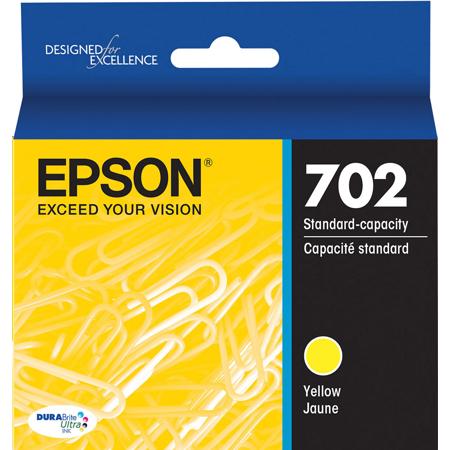 Epson T702 Standard Capacity DuraBrite Ultra Yellow Ink Cartridge