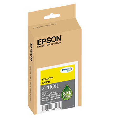 Epson T711 XXL Ink Cartridge, 3400 Pages Yield, for WorkForce Pro, Yellow