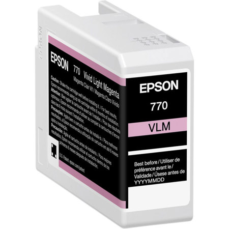 Epson T770 UltraChrome PRO10 Vivid Light Magenta Ink Cartridge for P700, 25ml