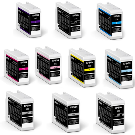 Epson T770 UltraChrome PRO10 Cartridge for SureColor P700, 25ml 10 PK