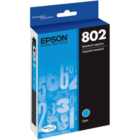 Epson T802 Standard Capacity Cyan DURABrite Ultra Ink Cartridge