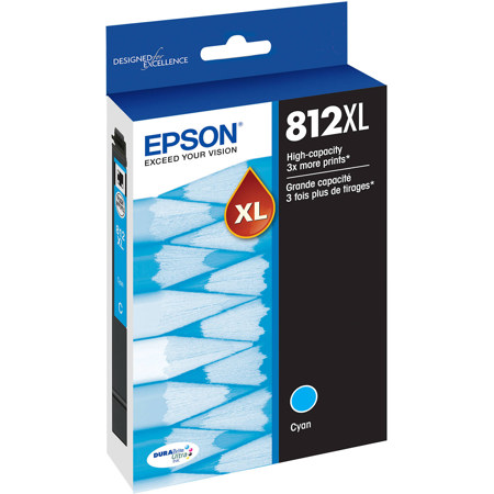 Epson T812XL Ultra High-Capacity Cyan Ink Cartridge for WorkForce, WorkForce Pro