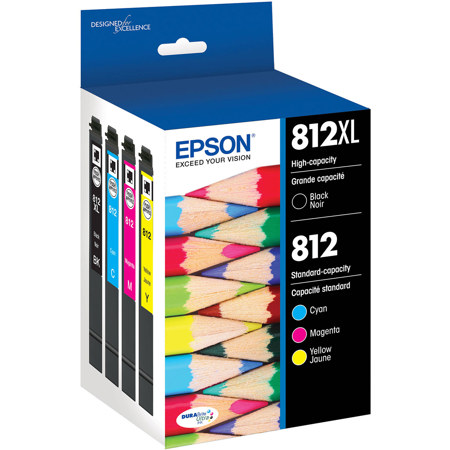 Epson T812XL Black and T812 Color Combo Ink Cartridges for WorkForce Pro