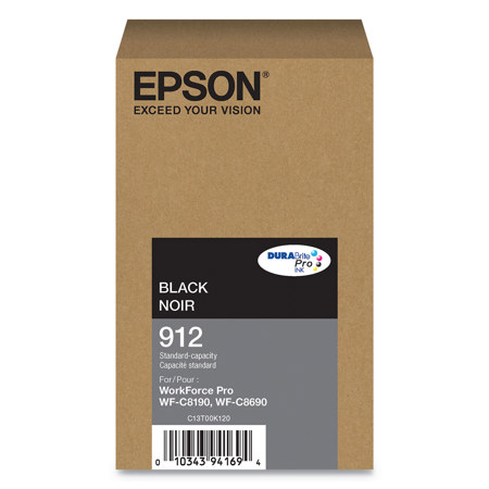 Epson DURABrite Pro T912 Standard Capacity Black Ink Cartridge for WF-C8690
