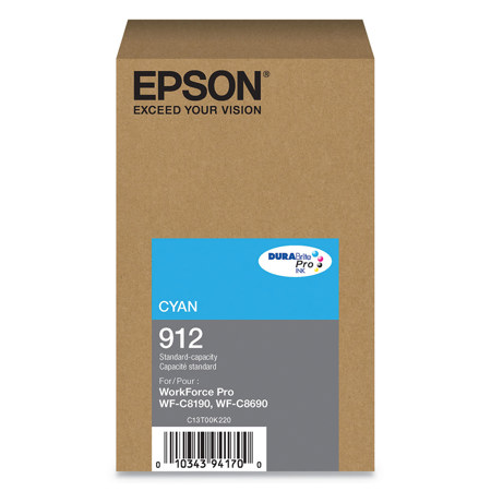 Epson DURABrite Pro T912 Standard Capacity Cyan Ink Cartridge for WF-C8690