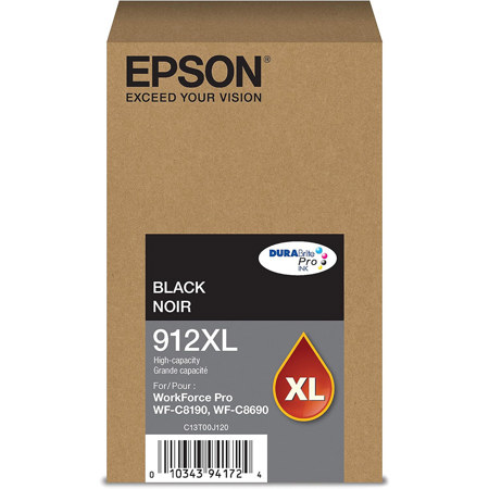 Epson DURABrite Pro T912XL High-Capacity Black Ink Cartridge for WF-C8690