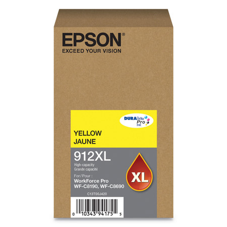 Epson DURABrite Pro T912XL High-Capacity Yellow Ink Cartridge for WF-C8690