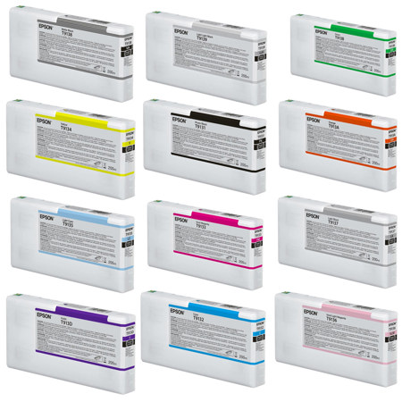 Epson Ultrachrome HDX Ink Cartridge (200 ML) Bundle Includes Photo Black, Photo Cyan, Photo Vivid Magenta, Yellow, LIght Cyan, VV Light Magenta, Light Black, Matte Black, LL Black, HDX Orange, Green, Violet