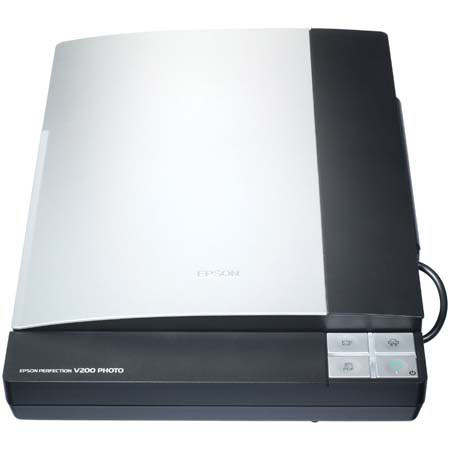 Epson Perfection V200 Photo Flatbed Scanner, 8.5" x 11.7", with USB 2.0 Interface, for Macintosh & Windows